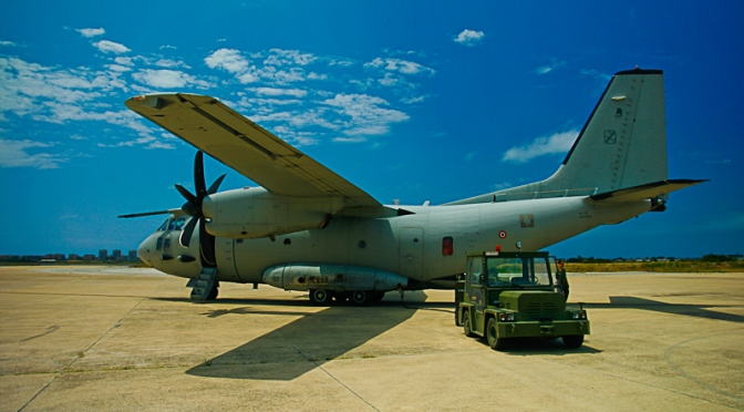 Kosovo/ Viaggio di andata in C-27J Spartan da Pratica di Mare a Dakovica
