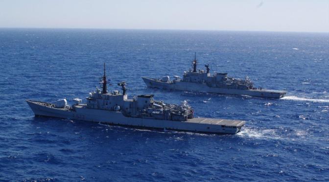 Oceano Indiano/ Operazione Antipirateria dell’Unione Europea “Atalanta”. Nave Libeccio da il cambio a Nave Grecale